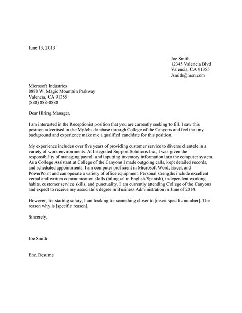 Letter Of Expectation Template