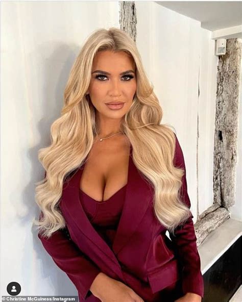 Christine Mcguinness Puts On Busty Display As She Shows Off Festive Style In Burgundy Silk