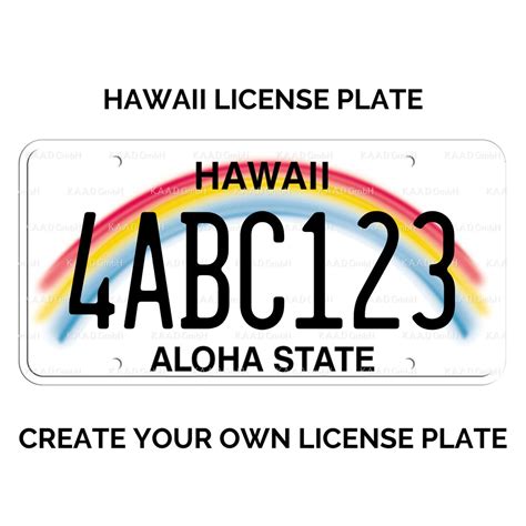 Custom Hawaii License Plate / Replica Hawaii License Plate / Hawaii