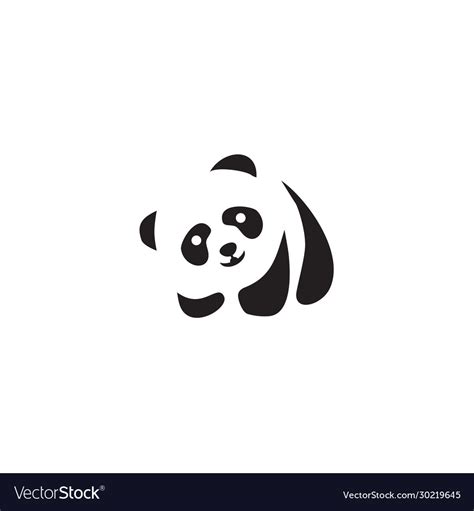 Panda Icon Logo Design Template Royalty Free Vector Image