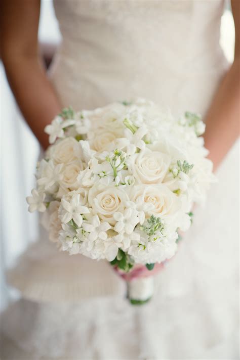 White Rose And Stephanotis Bridal Bouquet Bride Bouquets White White