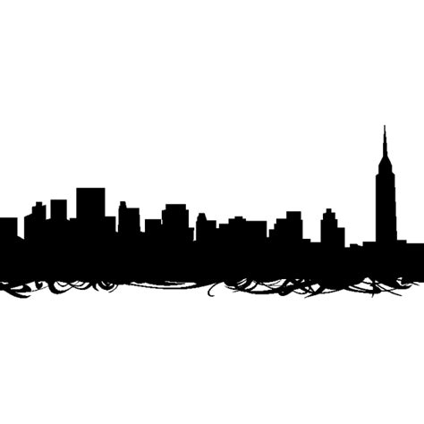 New York City Skyline Silhouette Silhouette Png Download 600600