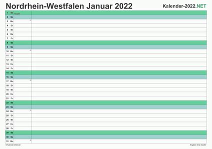 Her finder du kalender 2022 herunder nationale og andre helligdage for danmark. Kalender 2022 Nordrhein-Westfalen