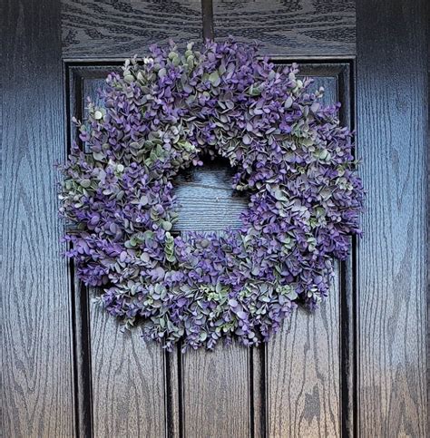 Boxwood Wreath-Purple Boxwood Wreath-Artificial Boxwood ...