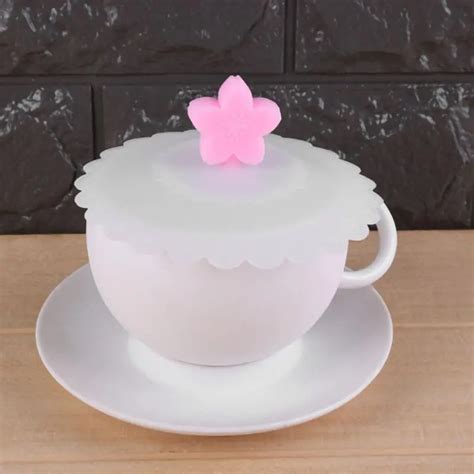 Creative Cherry Blossoms Lid Cap Anti Dust Soft Silicone Coffee Cup
