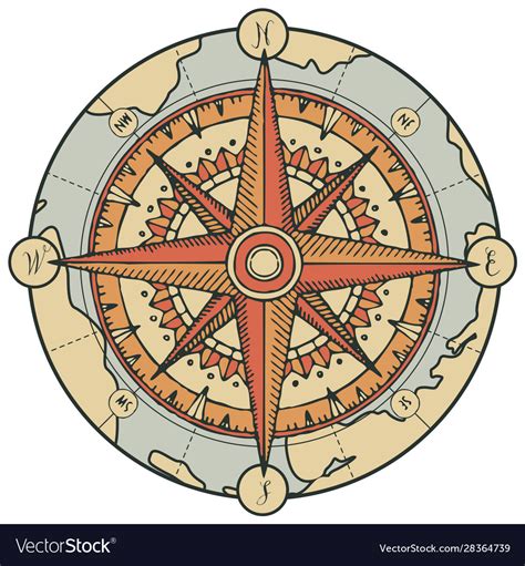 Vector Compass Rose Windrose Compass Rose Map Design Sticker Paper My
