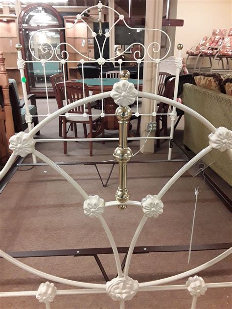 Queen White Wrought Iron Bed Delmarva Furniture Consignment