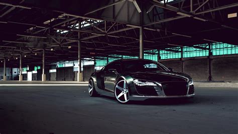 Audi r8 style cars dark. HD Dark silver Audi R8 in the garage Wallpaper | Download ...