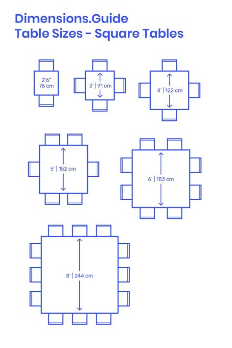 Square Tables Are Efficient Tables That Range In Size From Two To