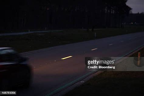 Smart Glow In The Dark Road Markings Illuminate Dutch Highway Photos