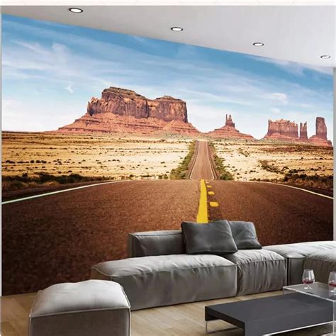 Beibehang Custom 3d Dreams Beautiful Desert Road Rock Canyon Photo