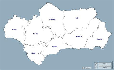 Andalucía Mapa Gratuito Mapa Mudo Gratuito Mapa En Blanco Gratuito
