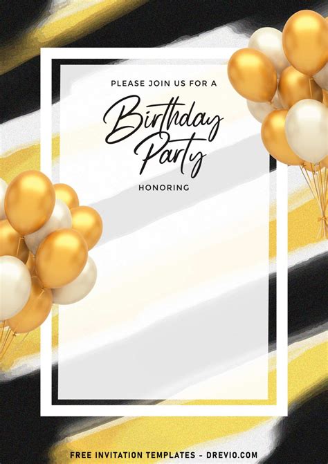 Golden Birthday Invitation Template