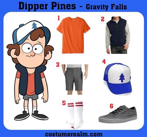 Dress Like Dipper Pines From Gravity Falls Dipper Pines Costume For