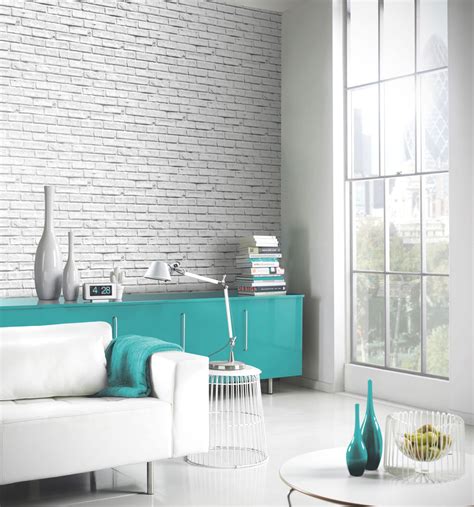 Arthouse White Brick Wallpaper Realistic Brick Effect Rustic White