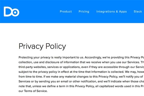 Privacy Policy Templates In Pdf Format