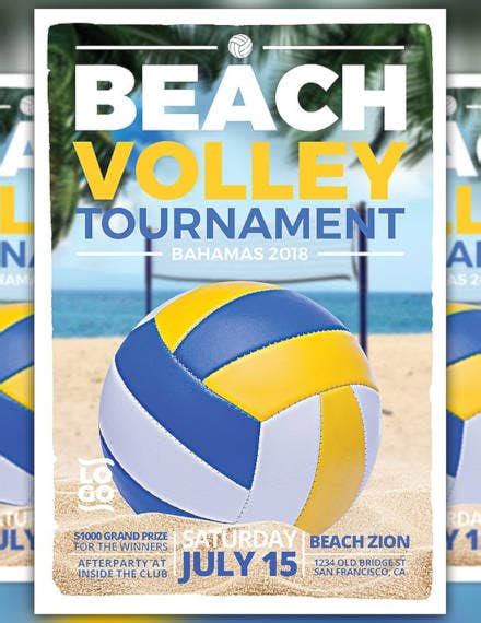 7 Beach Volleyball Flyer Templates Word Psd Free