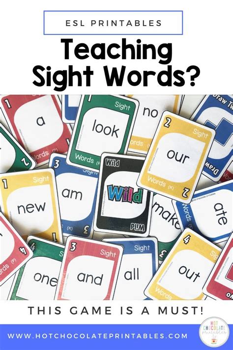Sight Word Card Games For Esl Students Sight Word Cards Sight Words