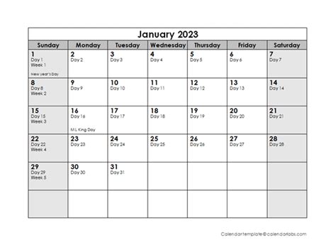 2023 Julian Calendar Free Printable Templates