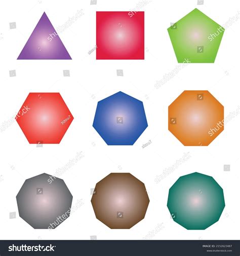 Different Types Regular Polygons 2d Geometric Stock Vector (Royalty