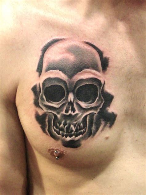 100 Skull Chest Tattoo Design Png  2023