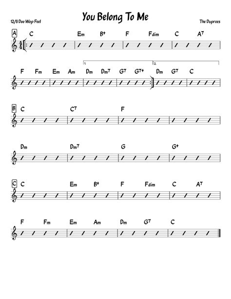 You Belong To Me Sheet Music For Piano Download Free In Pdf Or Midi