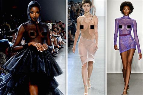New York Fashion Week Models Flaunt Figures In Naked Dress