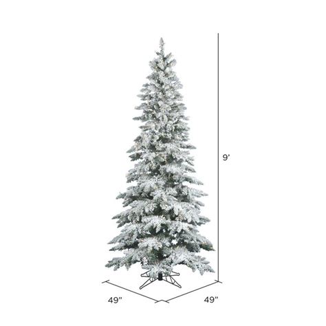 Vickerman 9 Ft Pre Lit Slim Flocked White Artificial Christmas Tree