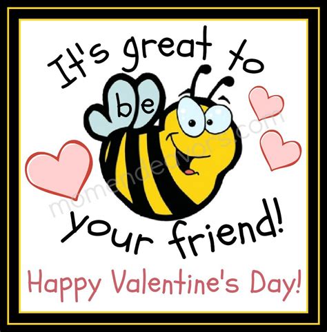 Happy valentine's day, my sweet friend. Bee Valentines {Free Printable}