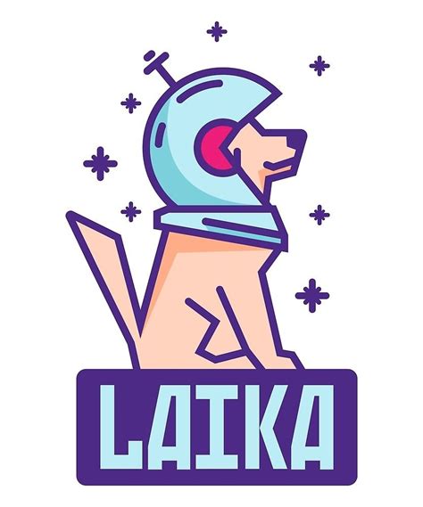 Spacedog Laika By Razvan Vezeteu Redbubble Retro Logos Space Dog
