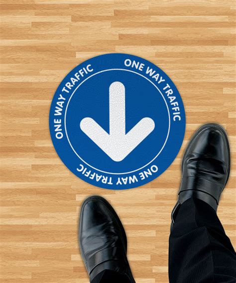 One Way Traffic Blue Floor Sign D6543 By