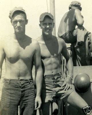 Original Vintage Photo Slide Navy Sailors Men Male Shirtless Nude My