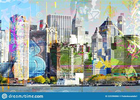 Big City Background Graffiti Abstraction City Landscape Illustration