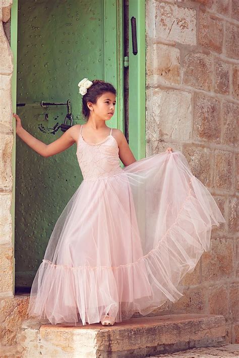 Blush Pink Flower Girl Dress Junior Bridesmaid Tulle Dress Etsy