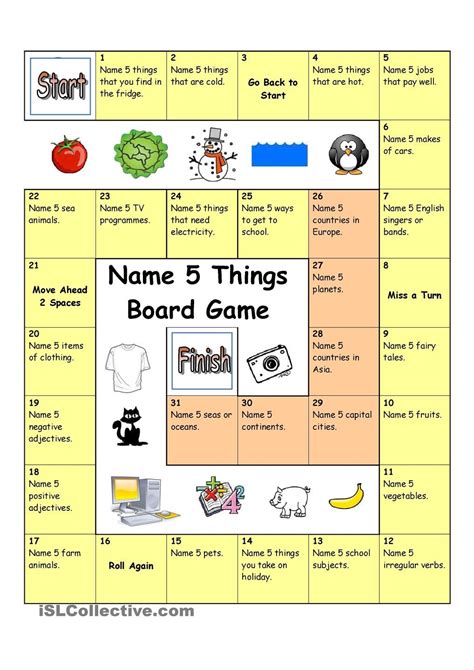 Board Game Name 5 Things Board Games Board Games For Kids