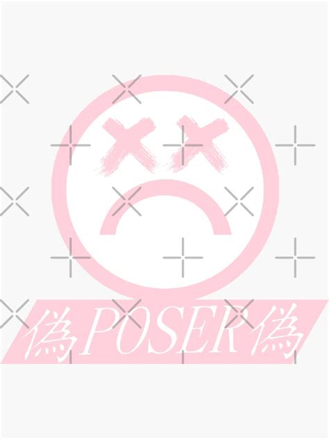 Poser Pink Sad Japanese Anime Aesthetic Sticker For Sale By