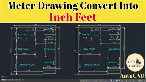 The foot ft to inch in conversion table and conversion steps are also listed. How to Convert AutoCAD Meter Drawing into Inch Feet ...