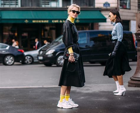 Dad Sneaker Trend Street Styles At Paris Fashion Week Fall 2018