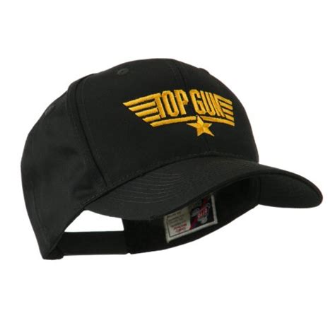 E4hats Us Navy Top Gun Logo Embroidered Cap Black Osfm
