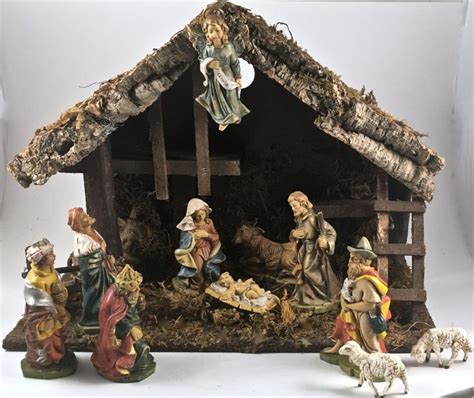 Vintage Fontanini Nativity Set Italy 13 Piece Manger Scene Etsy