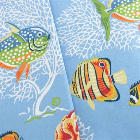 Designer Cotton Bluemulti Sea Life Print Decorating Fabric Fabric By