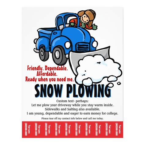 Snow Plowing Service Snow Removal Business Flyer Zazzle