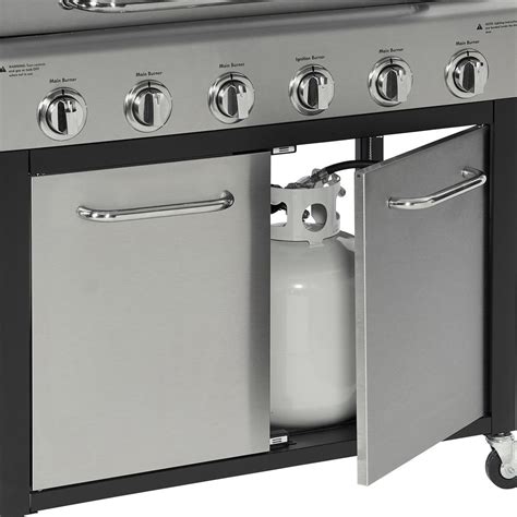 Kenmore 6 Burner Lp Gas Grill With Side Burner Blackstainless Steel