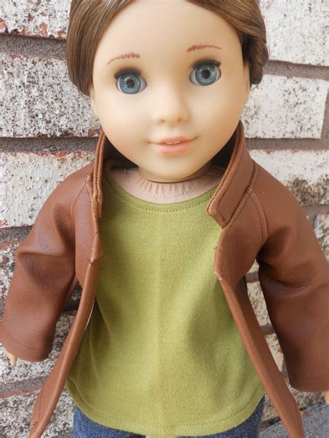 Brown Leather Jacket For American Girl Dolls