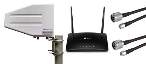 Tp Link Tl Mr6400 Wi Fi Router And 4g Omni Directional Cross Polarised Lte Mimo Antenna 35 Dbi