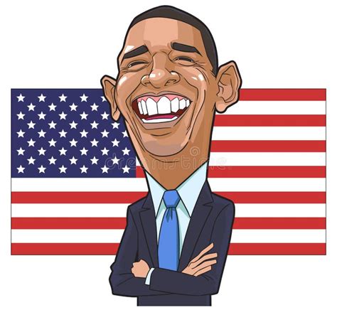 Vetor Da Caricatura De Barack Obama Imagem Editorial Ilustração De