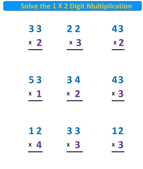 Multiplication 1 Digit By 2 Digit
