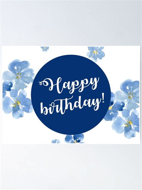 Little Blue Flowers ~ Birthday Card Poster For Sale By Apricotblossom