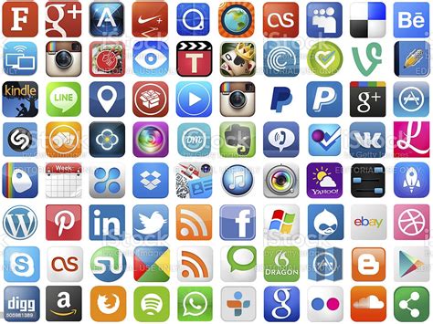 620 x 380 jpeg 7 кб. Popular App Icons On White Stock Photo - Download Image ...
