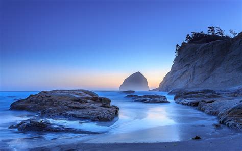 Oregon Pacific Ocean Beach Sunrise Sunset Sea Wallpaper 3840x2400
